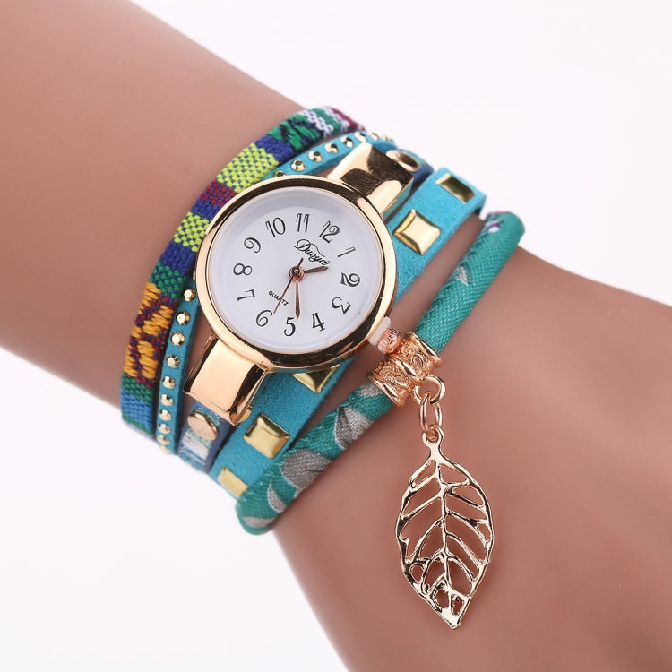 Ladies Quartz Bracelet Watch with Leaf Shape Pendant