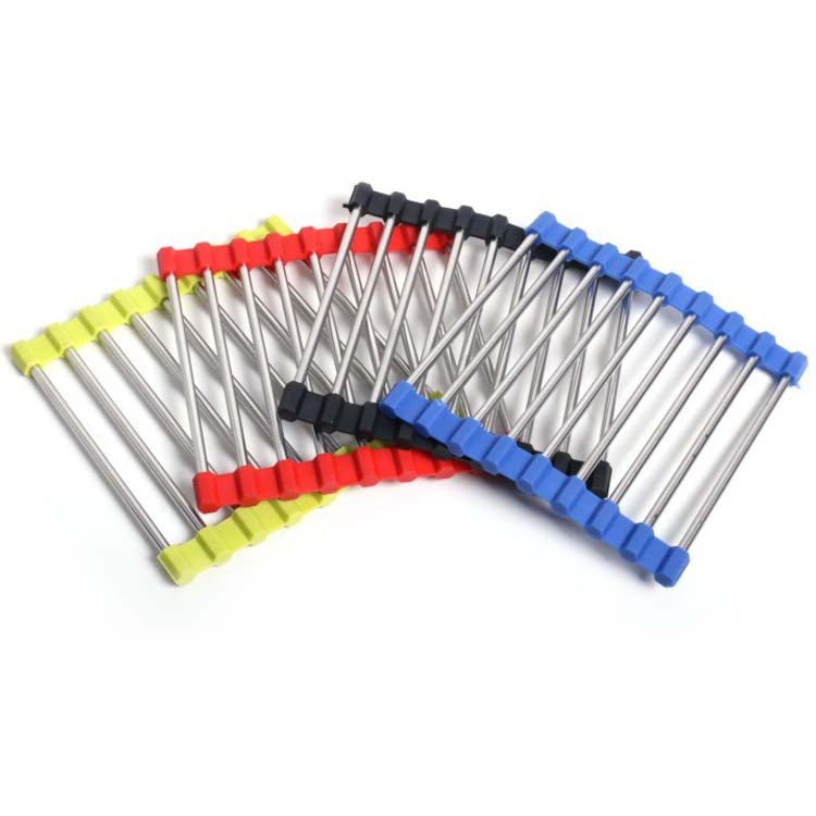 MS-202 3 PCS Home Kitchen Stainless Steel Non-Slip Anti-Scalding Placemat Folding Heat Insulation Pot Mat, Color Random Delivery