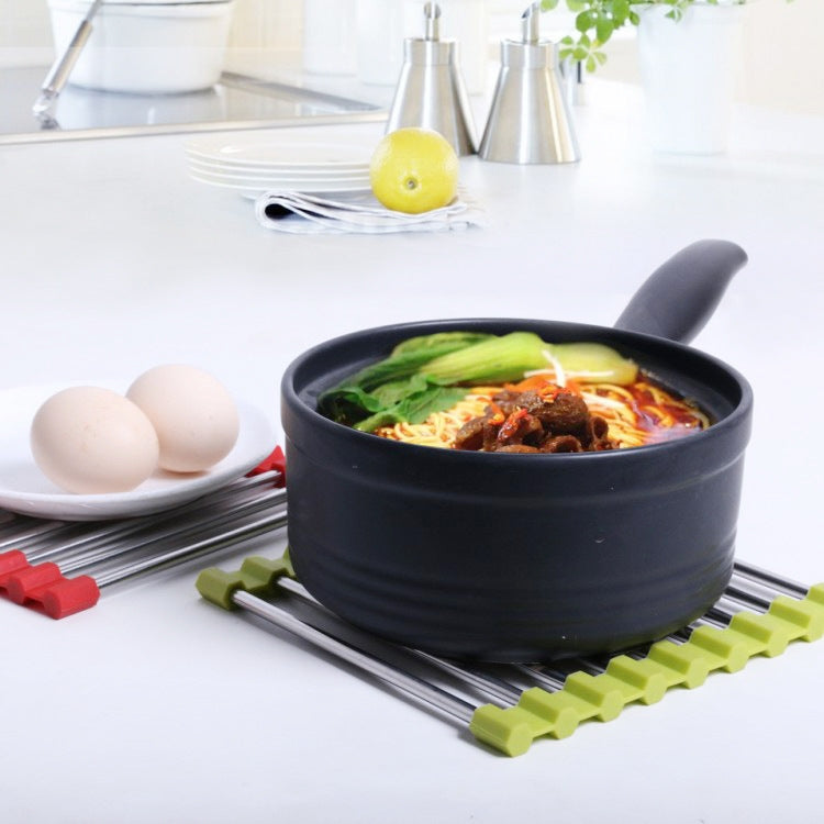 MS-202 3 PCS Home Kitchen Stainless Steel Non-Slip Anti-Scalding Placemat Folding Heat Insulation Pot Mat, Color Random Delivery