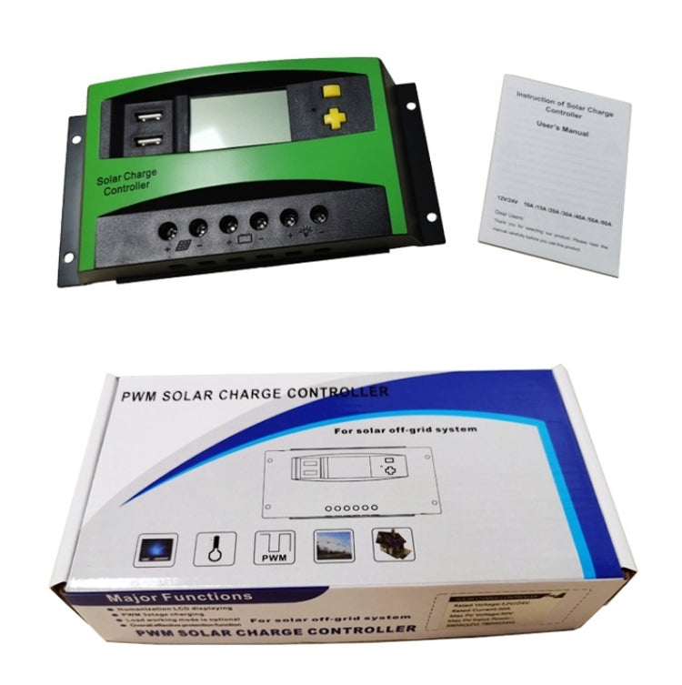 30A 12V/24V AUTO PWM Solar Charge Controller USB Output Solar Controller
