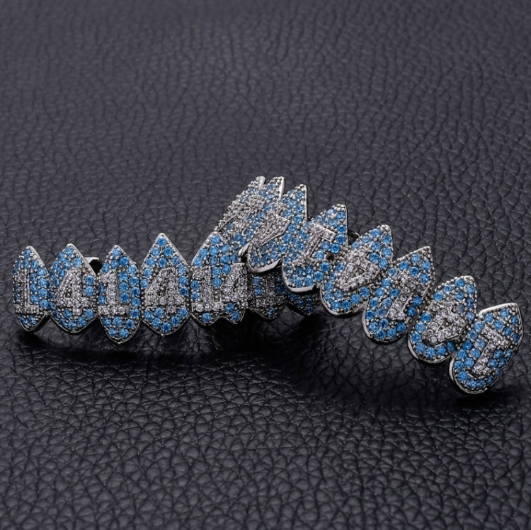 Halloween Vampire 8 Zircon Hip Hop Braces, Colour: Gold Suit