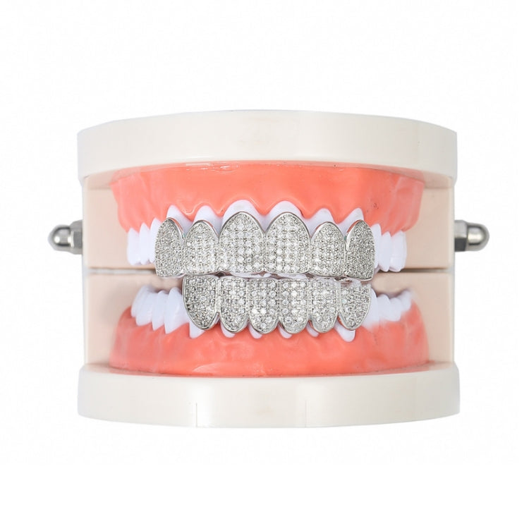 Halloween Accessories Micro-Inlaid Zircon Hip-Hop Braces, Colour: Silver Suit