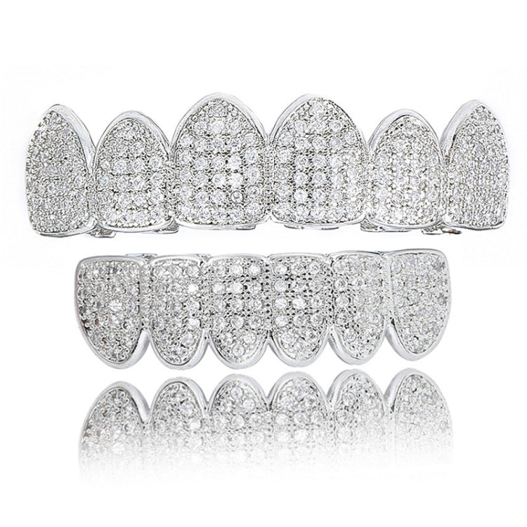 Halloween Accessories Micro-Inlaid Zircon Hip-Hop Braces, Colour: Silver Suit
