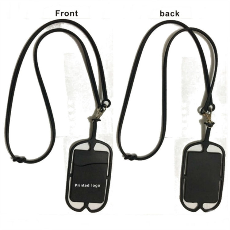 10PCS Universal Silicone Mobile Phone Protective Case Cover with Card Slot & Lanyard(Random Color on Delivery)