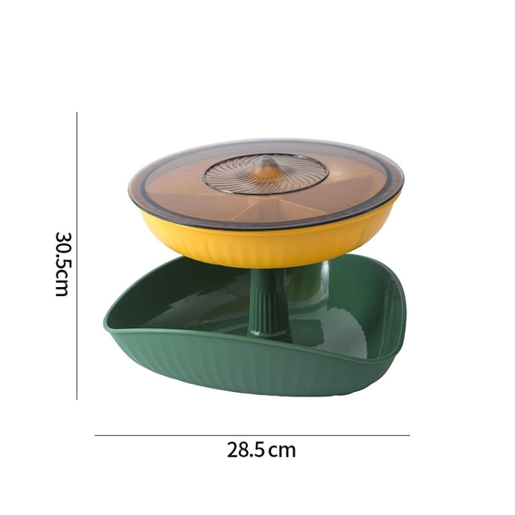 Snacks Dried Fruit Plate Multilayer Superimposed Fruit Plate Candy Plate, Specification: Double Layer 1 (Tea Green)