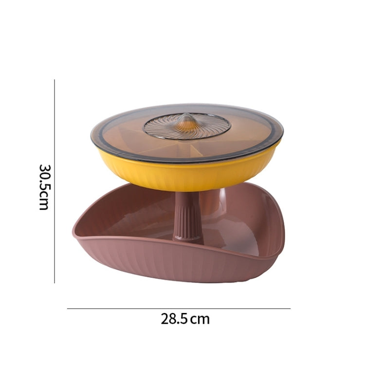 Snacks Dried Fruit Plate Multilayer Superimposed Fruit Plate Candy Plate, Specification:   Double Layer 1(Bean Pink)