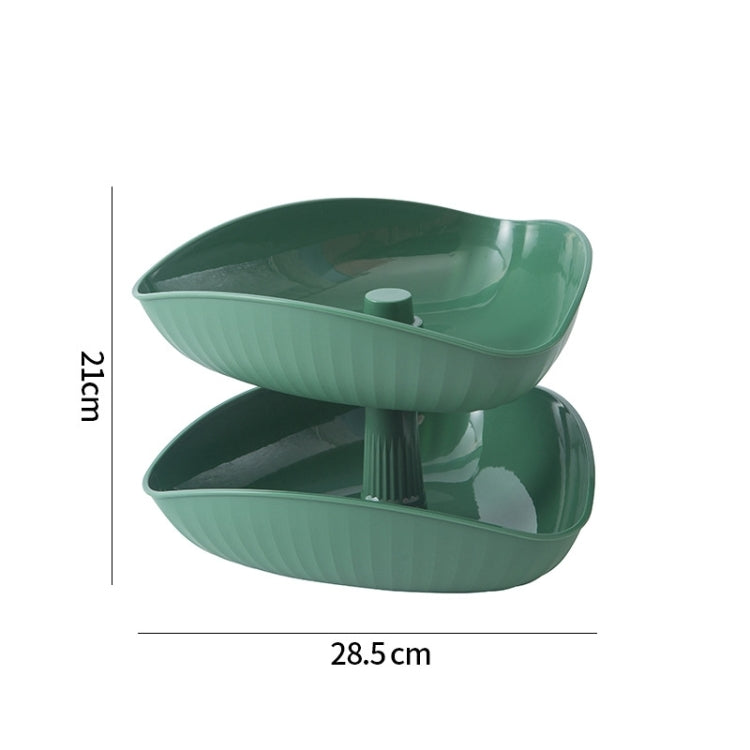 Snacks Dried Fruit Plate Multilayer Superimposed Fruit Plate Candy Plate, Specification: Double Layer 2 (Tea Green)