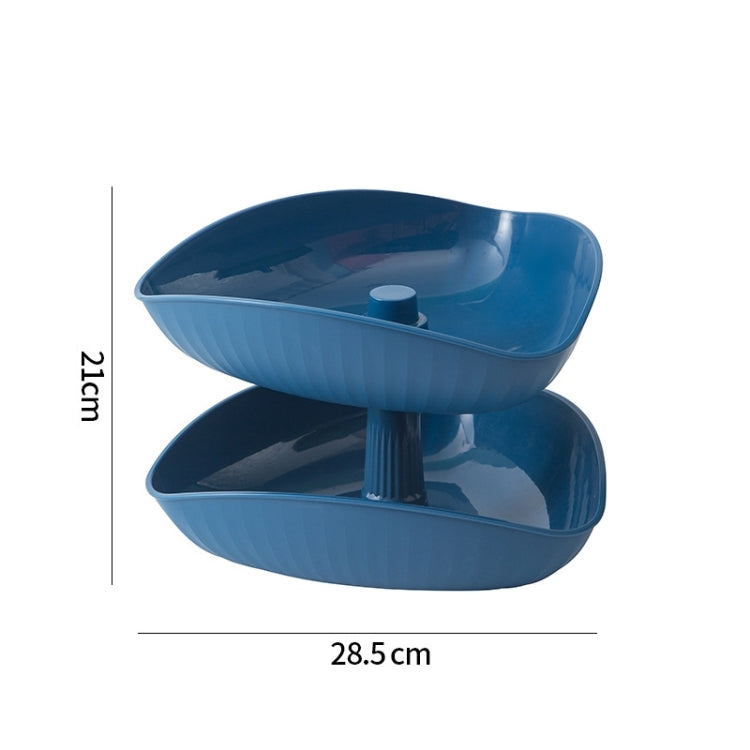 Snacks Dried Fruit Plate Multilayer Superimposed Fruit Plate Candy Plate, Specification: Double Layer 2(Royal Blue)
