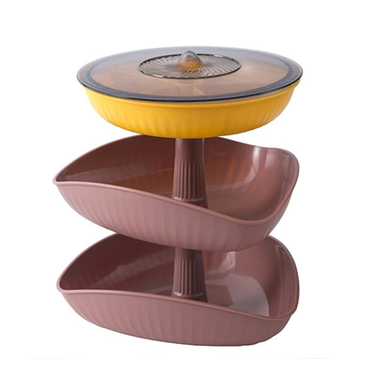 Snacks Dried Fruit Plate Multilayer Superimposed Fruit Plate Candy Plate, Specification: Three-layer (Bean Pink)
