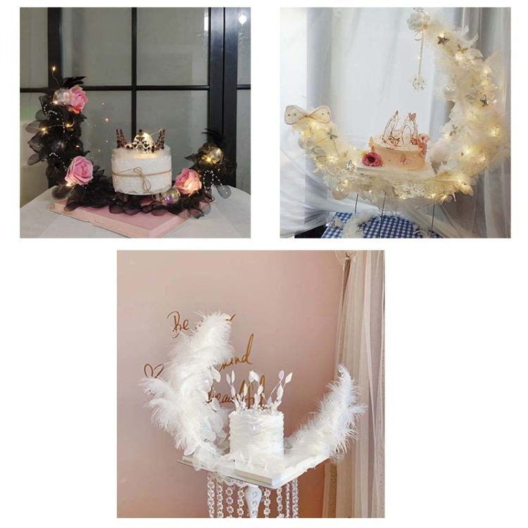 Feather Moon Ship Cake Decoration Valentine Day Present, Size: White Moon Boat