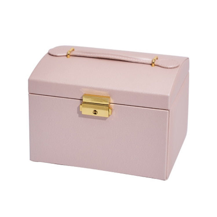 Three-Layer Leather Drawer Type Jewelry Storage Box Earrings Box With Lock