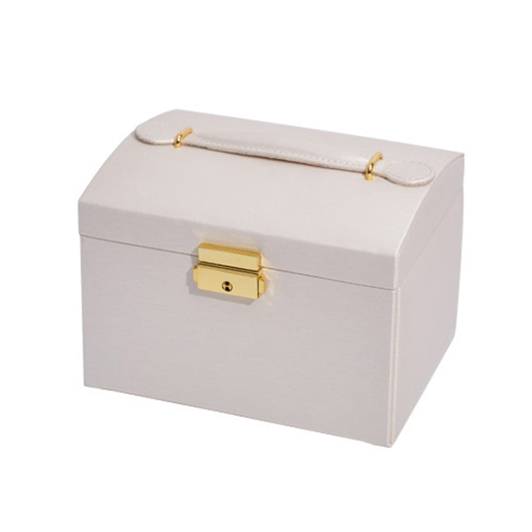 Three-Layer Leather Drawer Type Jewelry Storage Box Earrings Box With Lock
