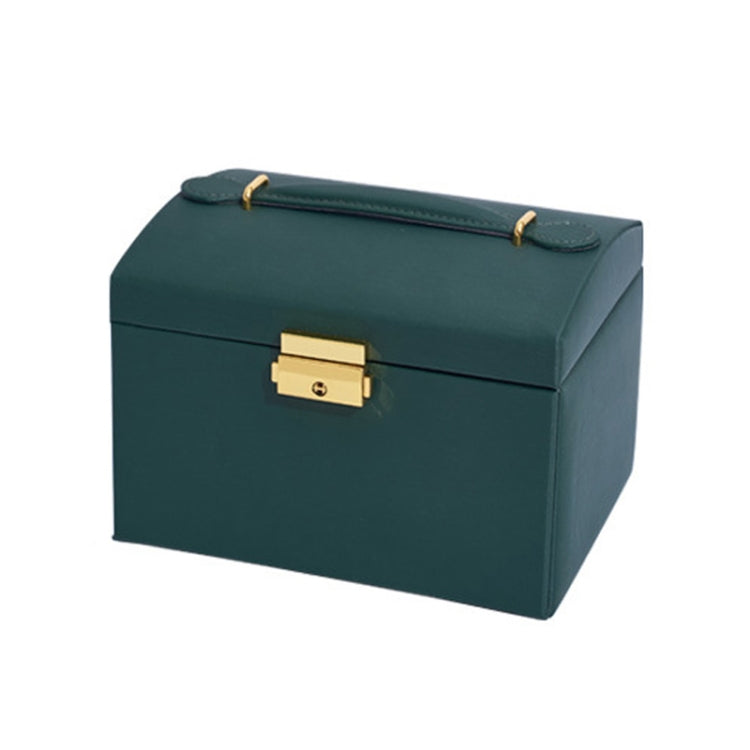 Three-Layer Leather Drawer Type Jewelry Storage Box Earrings Box With Lock