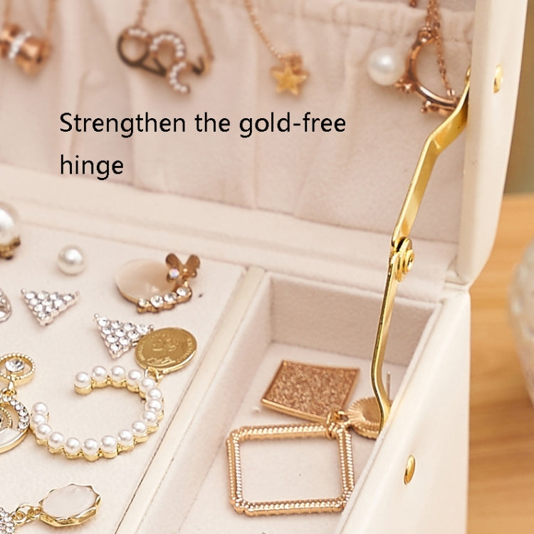 Three-Layer Leather Drawer Type Jewelry Storage Box Earrings Box With Lock