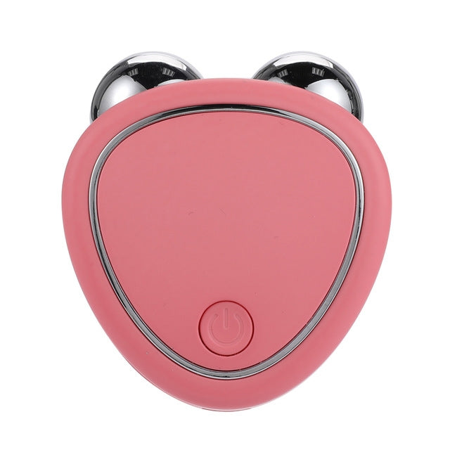 Portable Facial Micro-Current Beauty Instrument For Lifting Firming Thinning Double Roller Massage Instrument