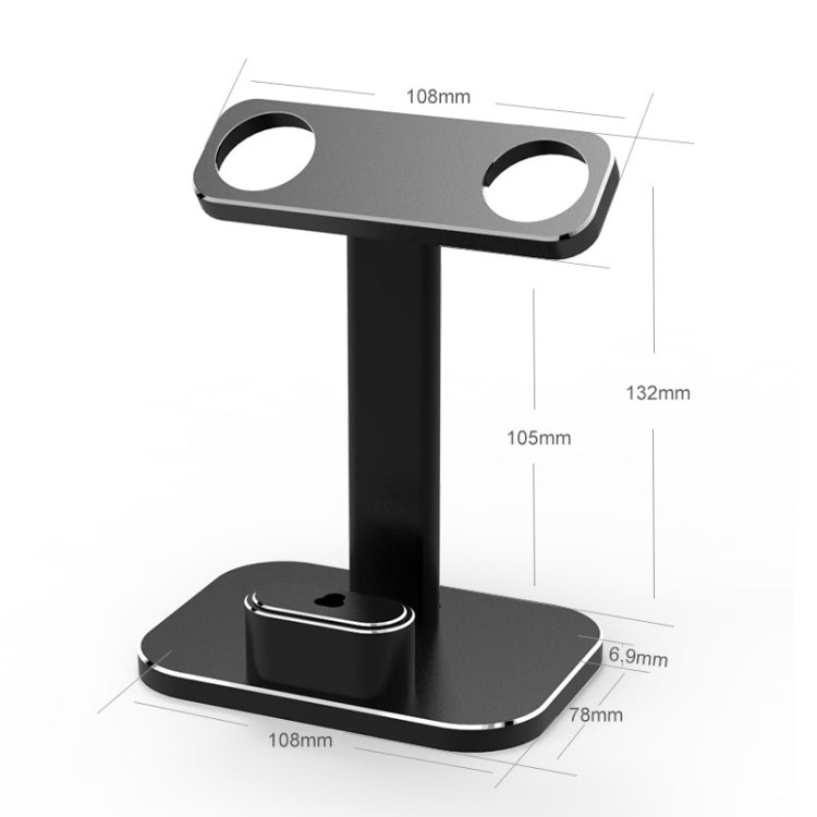 XMJ-003 Multifunctional Metal Desktop Stand Wireless Charging Stand for iWatch / iPods