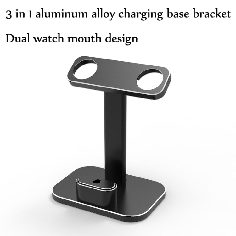XMJ-003 Multifunctional Metal Desktop Stand Wireless Charging Stand for iWatch / iPods