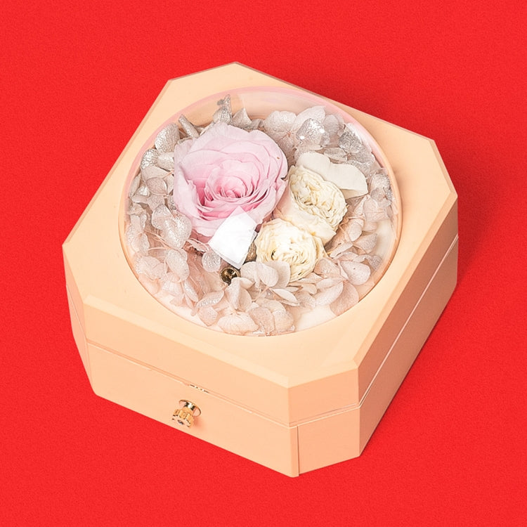 Octagonal Single Drawer Gift Box Eternal Flower Jewelry Box