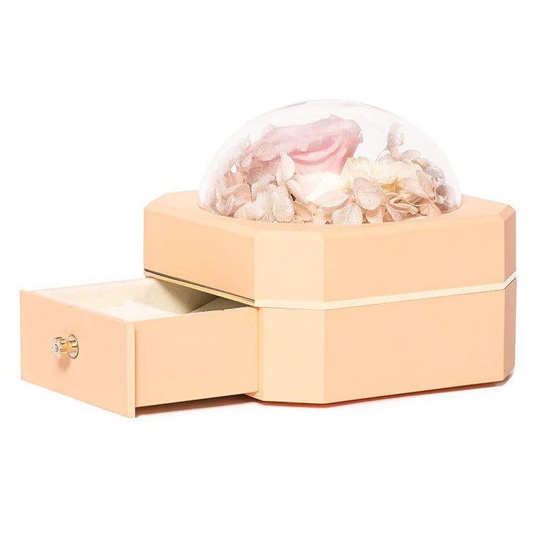 Octagonal Single Drawer Gift Box Eternal Flower Jewelry Box
