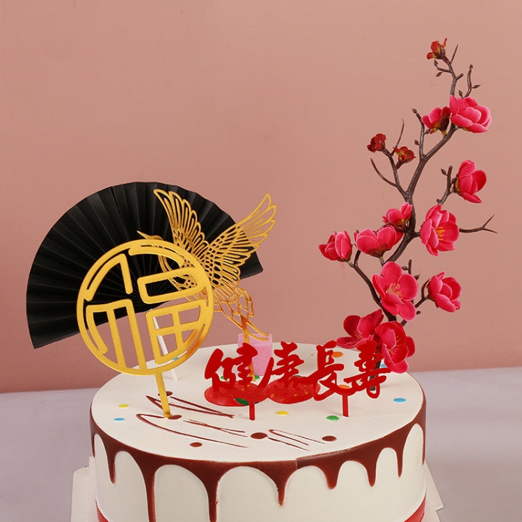 10 PCS Simulation Plum Blossom Birthday Cake Decoration Dessert Table Decoration Ornaments Random Colour Delivery