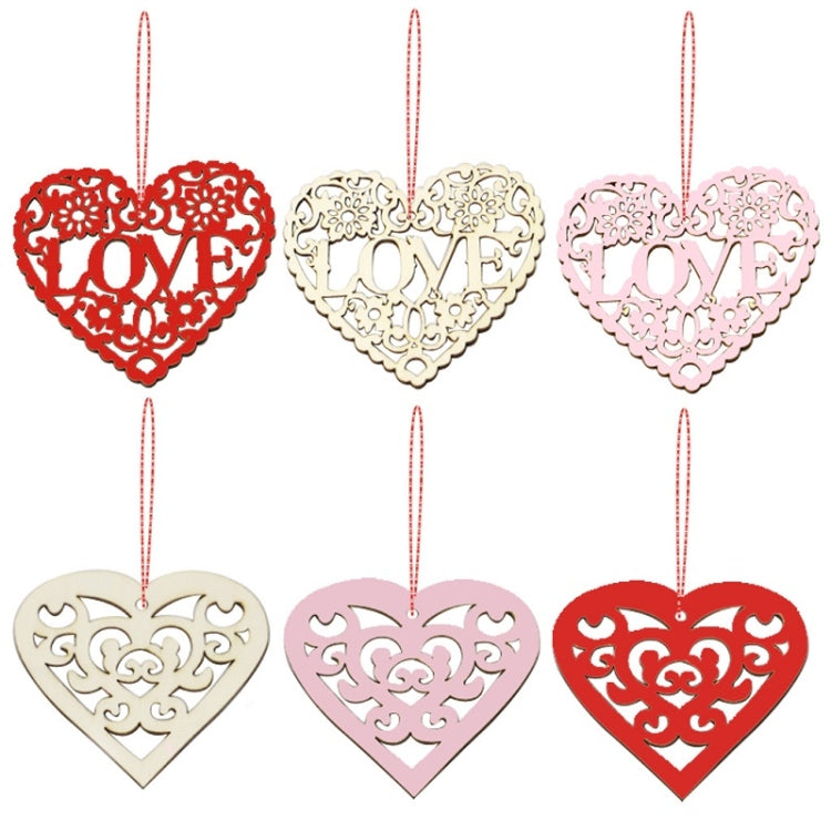 2 Packs Valentines Day Wedding Supplies Hollow Love Decoration Small Pendant JM01772