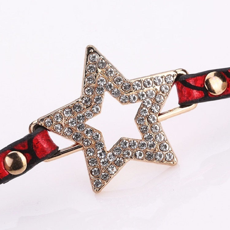 3 PCS Ladies Five-pointed Star Bright Leather Belt Quartz Watch Bracelet Watch