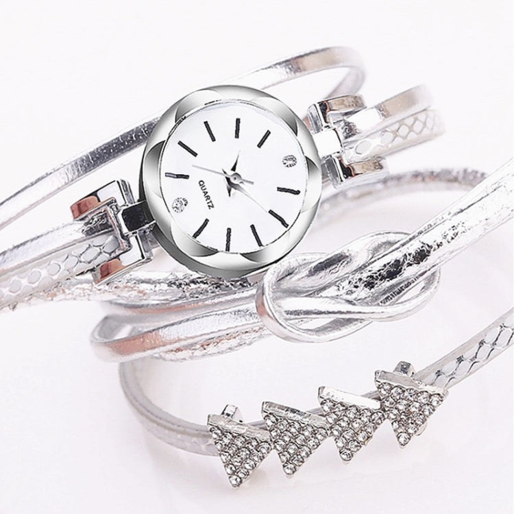 2 PCS Ladies Triangle Christmas Tree Shape PU Belt Quartz Watch Bracelet Watch