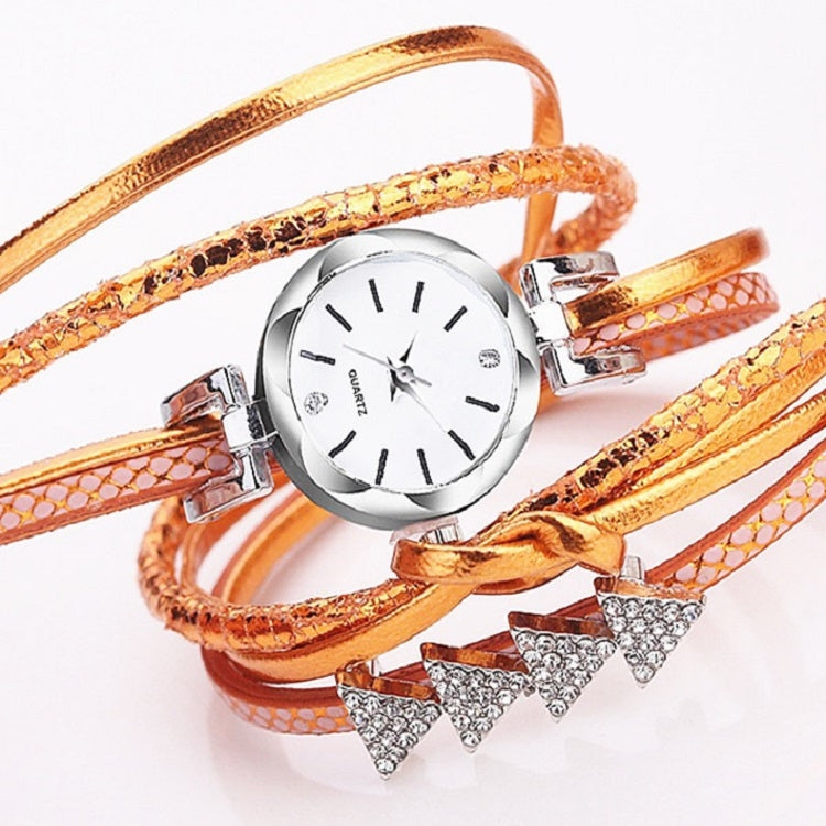 2 PCS Ladies Triangle Christmas Tree Shape PU Belt Quartz Watch Bracelet Watch