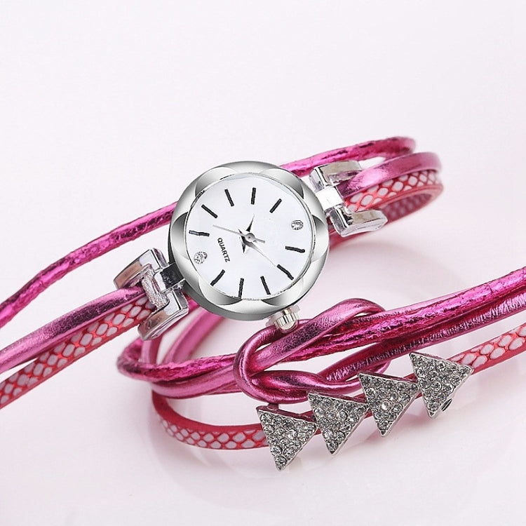 2 PCS Ladies Triangle Christmas Tree Shape PU Belt Quartz Watch Bracelet Watch