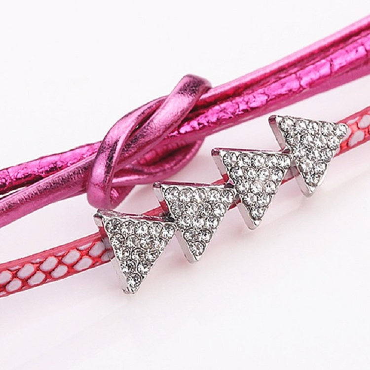 2 PCS Ladies Triangle Christmas Tree Shape PU Belt Quartz Watch Bracelet Watch