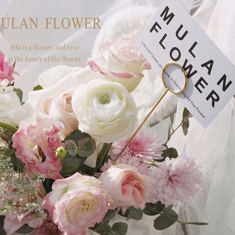 4 PCS Metal Flower Insert Greeting Card  Korean Metal Card Holder Bouquet Packaging Materials
