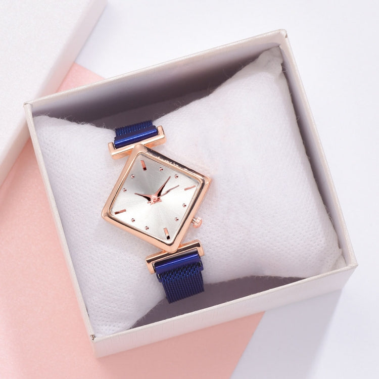 2 PCS Ladies Diamond Dial Quartz Watch, Colour: Blue