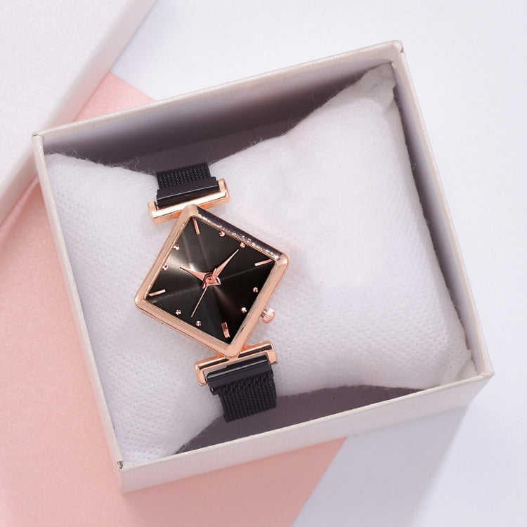 2 PCS Ladies Diamond Dial Quartz Watch, Colour: Black