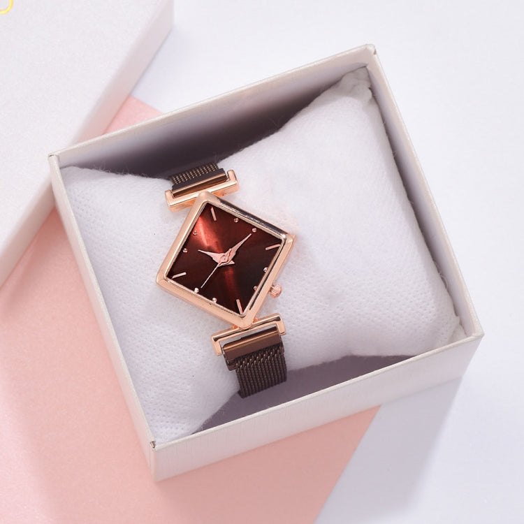 2 PCS Ladies Diamond Dial Quartz Watch, Colour: Brown
