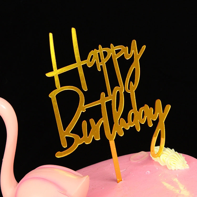 10 PCS Acrylic Birthday Cake Insert Card Manufacturer New Birthday Holiday Cake Insert Card Net Celebrity Baking Decoration Plug-In