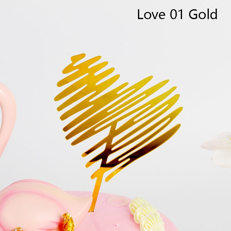 10 PCS Acrylic Birthday Cake Insert Card Manufacturer New Birthday Holiday Cake Insert Card Net Celebrity Baking Decoration Plug-In