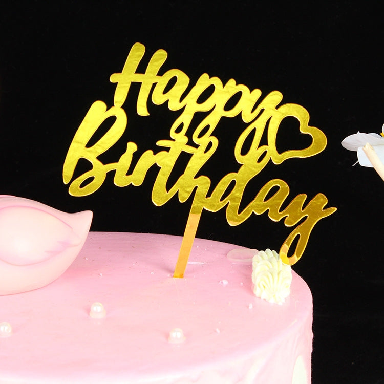 10 PCS Acrylic Birthday Cake Insert Card Manufacturer New Birthday Holiday Cake Insert Card Net Celebrity Baking Decoration Plug-In