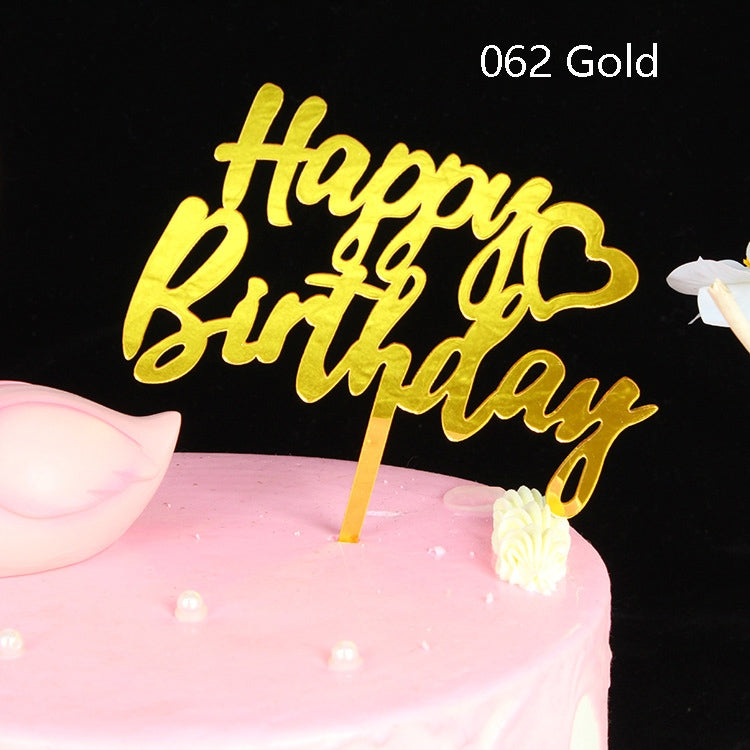 10 PCS Acrylic Birthday Cake Insert Card Manufacturer New Birthday Holiday Cake Insert Card Net Celebrity Baking Decoration Plug-In