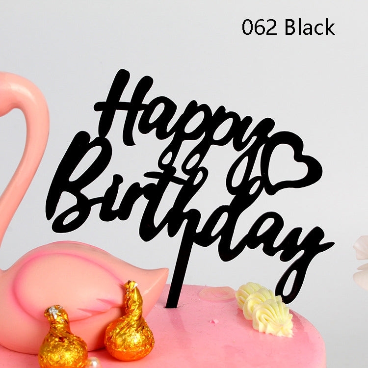 10 PCS Acrylic Birthday Cake Insert Card Manufacturer New Birthday Holiday Cake Insert Card Net Celebrity Baking Decoration Plug-In