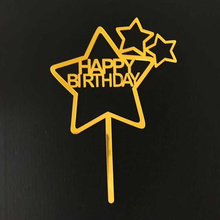 10 PCS Acrylic Birthday Cake Insert Card Manufacturer New Birthday Holiday Cake Insert Card Net Celebrity Baking Decoration Plug-In