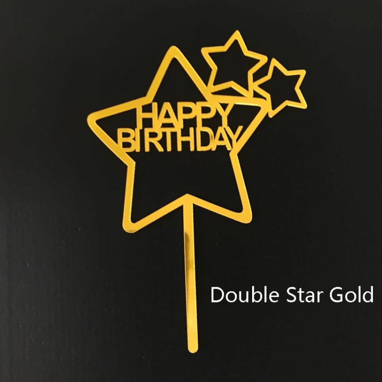 10 PCS Acrylic Birthday Cake Insert Card Manufacturer New Birthday Holiday Cake Insert Card Net Celebrity Baking Decoration Plug-In