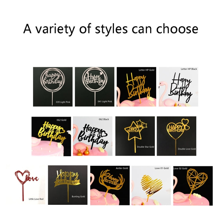 10 PCS Acrylic Birthday Cake Insert Card Manufacturer New Birthday Holiday Cake Insert Card Net Celebrity Baking Decoration Plug-In