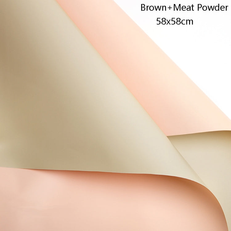 2 Bags Two-Color Waterproof Flower Wrapping Paper, Colour: Brown+Meat Powder