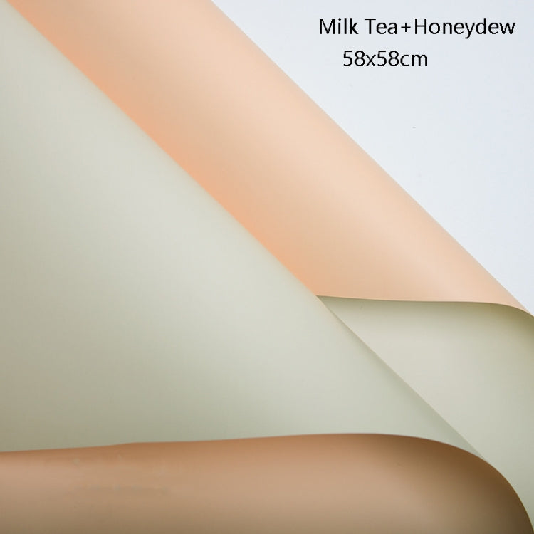 2 Bags Two-Color Waterproof Flower Wrapping Paper, Colour: Milk Tea+Honeydew