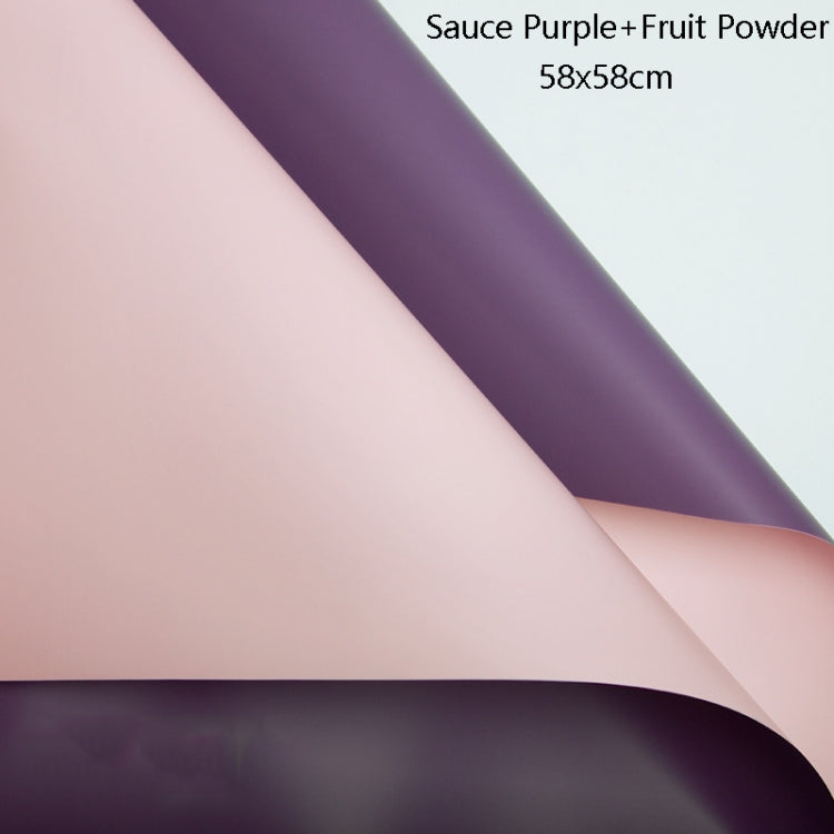 2 Bags Two-Color Waterproof Flower Wrapping Paper, Colour: Sauce Purple+Fruit Powder