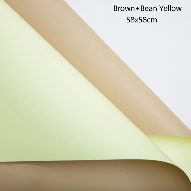 2 Bags Two-Color Waterproof Flower Wrapping Paper, Colour: Brown+Bean Yellow