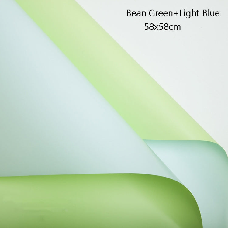 2 Bags Two-Color Waterproof Flower Wrapping Paper, Colour: Bean Green+Light Blue