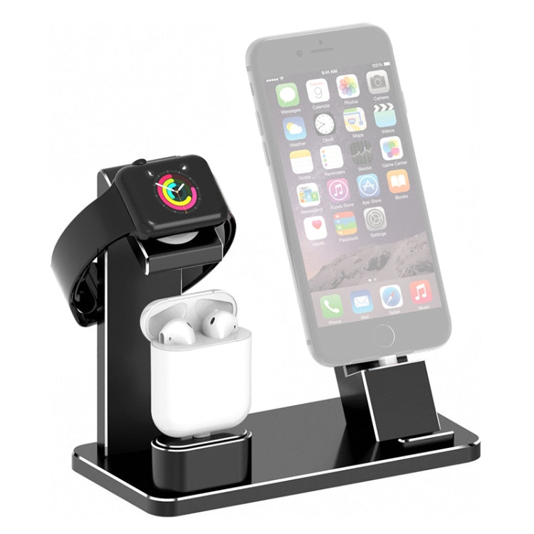 XMJ-001 3-In-1 Aluminum Alloy Charging Stand For IPhone / AirPods Pro / Apple Watch