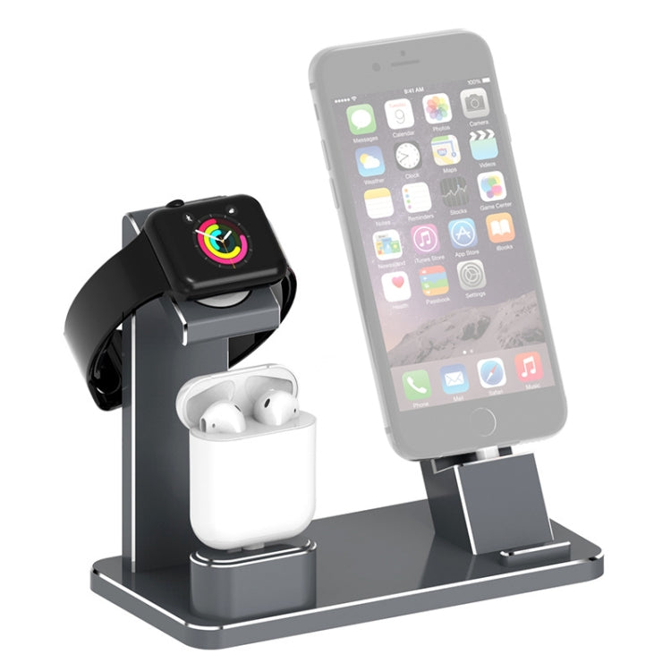 XMJ-001 3-In-1 Aluminum Alloy Charging Stand For IPhone / AirPods Pro / Apple Watch