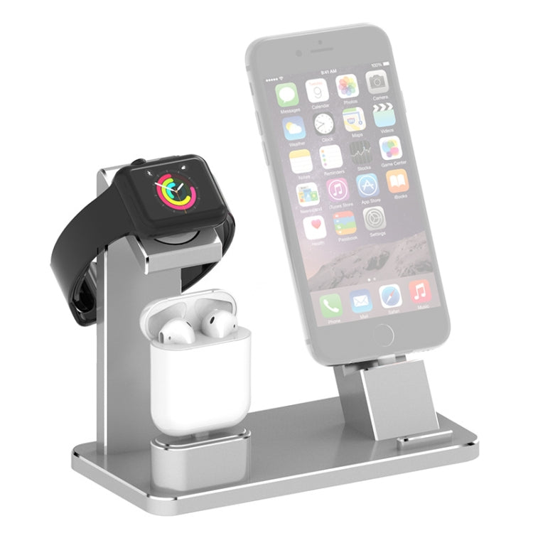 XMJ-001 3-In-1 Aluminum Alloy Charging Stand For IPhone / AirPods Pro / Apple Watch